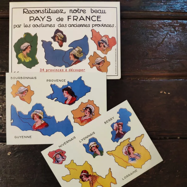 34 anciennes provinces à découper