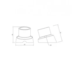 Applique murale E27 courbe en porcelaine