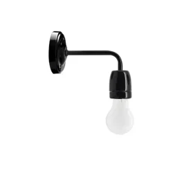 Applique murale rosace en porcelaine noire