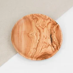 Assiette en bois d'olivier