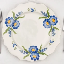 Assiette fleurie bords festonnés