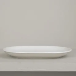 Assiette ovale en grès naturel
