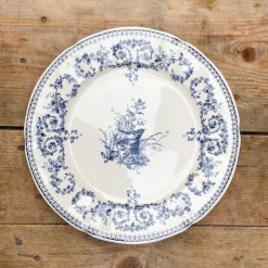 6 assiettes plates dépareillées bleues - Gien