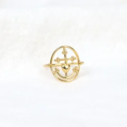 Bague Croix de Camargue perlée Vermeil