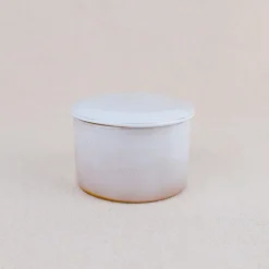 Beurrier à eau 200ml grès émaillé blanc