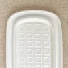 Beurrier en céramique blanche
