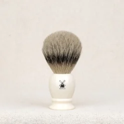Blaireau de rasage pur argenté