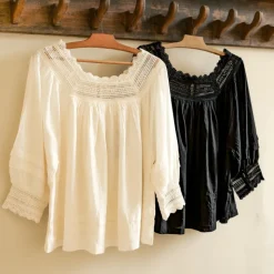 Blouse col dentelle