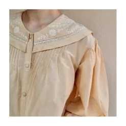 Blouse col marin beige