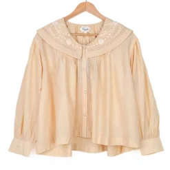Blouse col marin beige