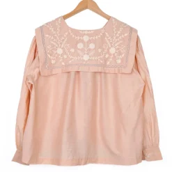 Blouse col marin rose