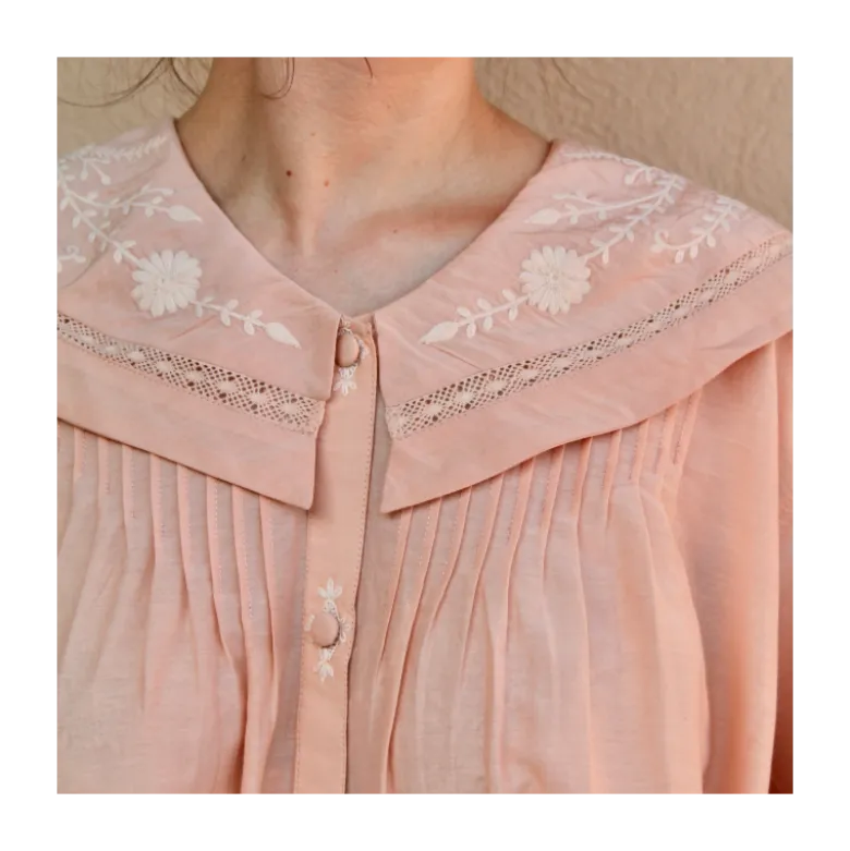 Blouse col marin rose