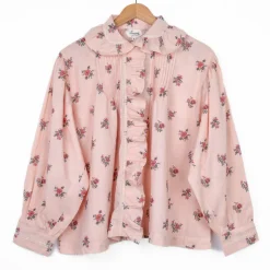 Blouse rose à fleurs