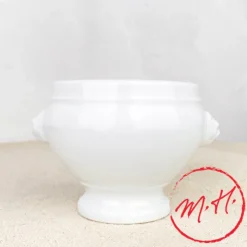 Bol à soupe tête de lion porcelaine blanche