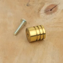 Bouton de meuble cylindre laiton poli