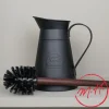 Broc et balai WC en métal noir