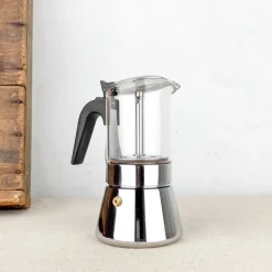 Cafetiere italienne verre et inox 6T