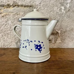 Cafetière conique décor floral