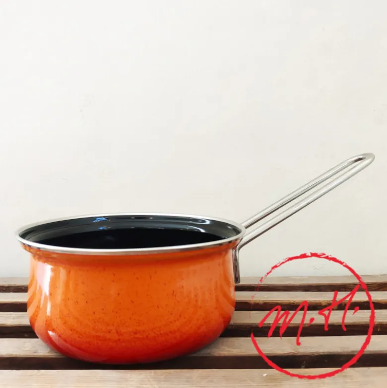 Casserole émaillée orange Ø16
