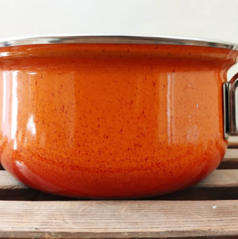Casserole émaillée orange Ø16