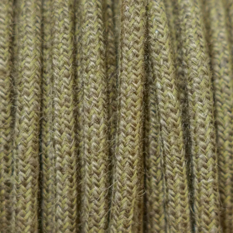 Câble luminaire rond marron jute
