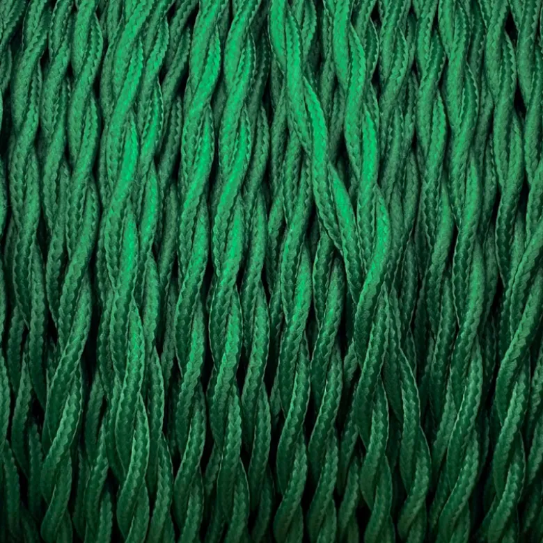 Câble luminaire torsadé vert forêt