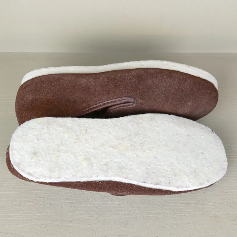 Chaussons Charentaises croute de cuir
