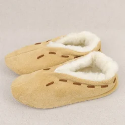 Chaussons en cuir fourrés