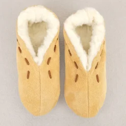 Chaussons en cuir fourrés
