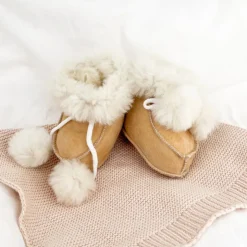 Chaussons fourrés bébé en mérinos