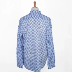 Chemise provençale motifs calissons bleus