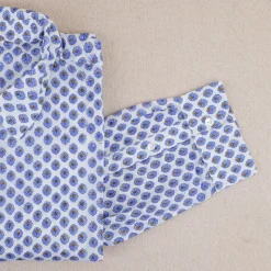 Chemise provençale motifs calissons bleus