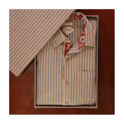 Chemise rayée bleu vanille