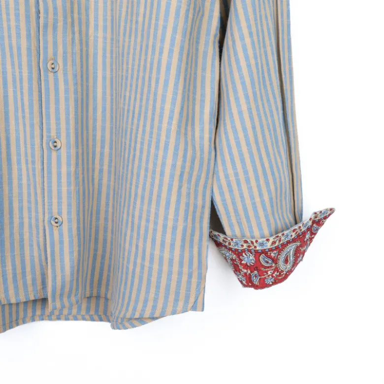 Chemise rayée bleu vanille