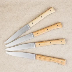 Coffret de 4 Couteaux de Table Opinel Facette en Frêne clair