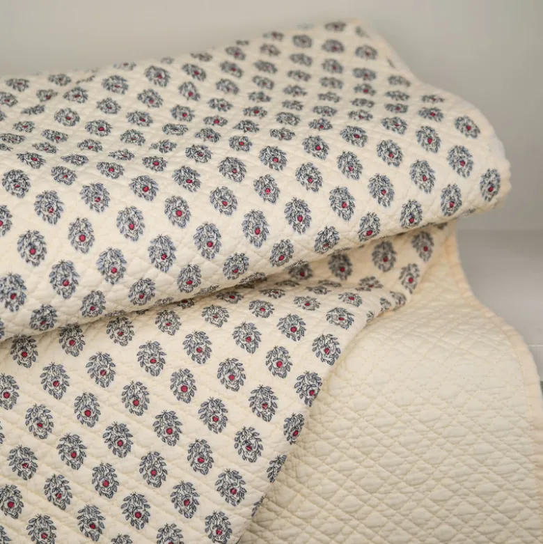 Couverture provençale aubépine 170 x 170 cm