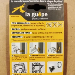 Crochets plaque de plâtre La Guêpe