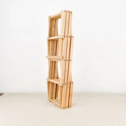 Etagère à bouteilles pliante en bambou