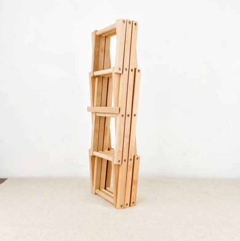 Etagère à bouteilles pliante en bambou