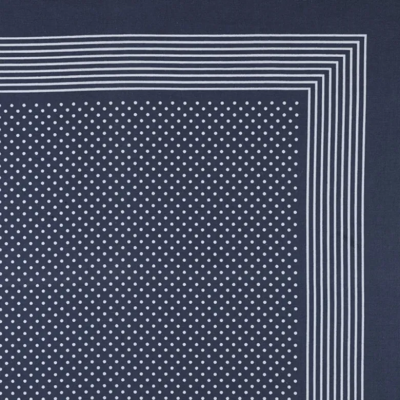Foulard de travail calicot bleu à pois blanc