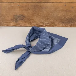 Foulard de travail calicot bleu à pois blanc