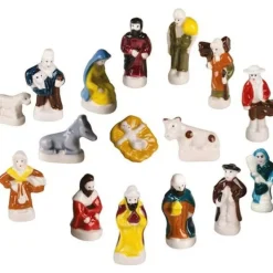 4 fèves santons en porcelaine