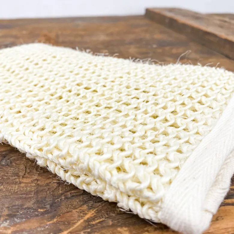 Gant de massage à sec en sisal