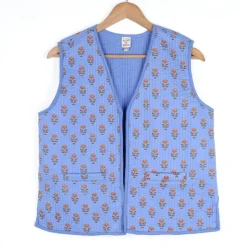 Gilet boutis provençal bleu