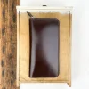 Grand porte-feuille en cuir zippé marron