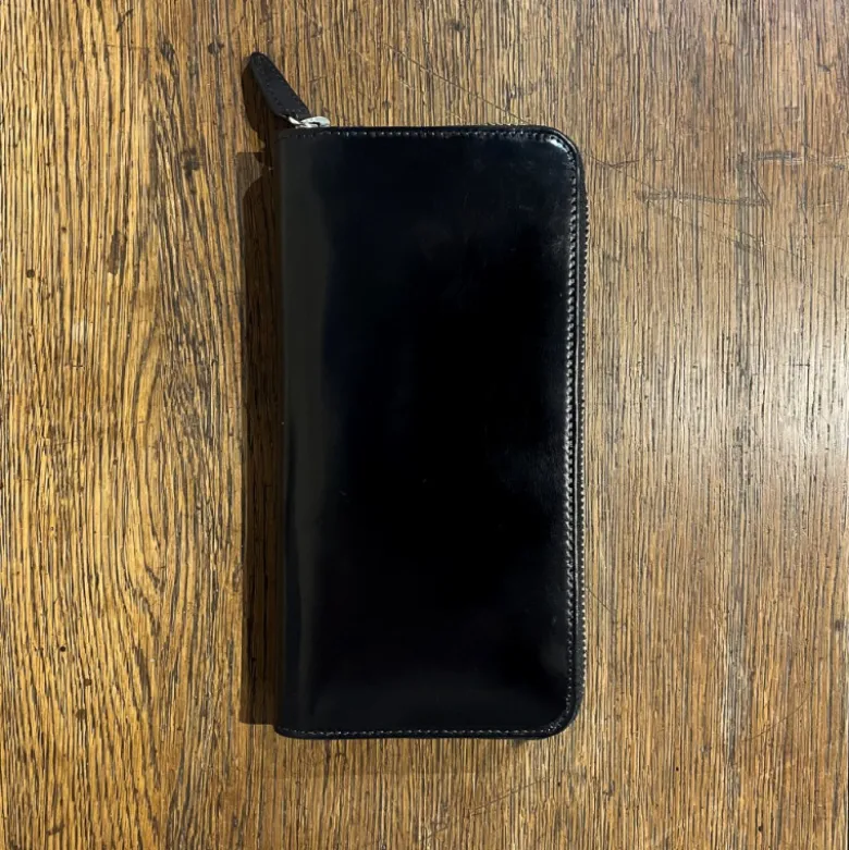 Grand portefeuille zippé en cuir