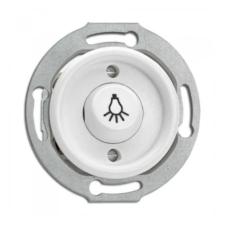 Interrupteur poussoir en duroplast blanc