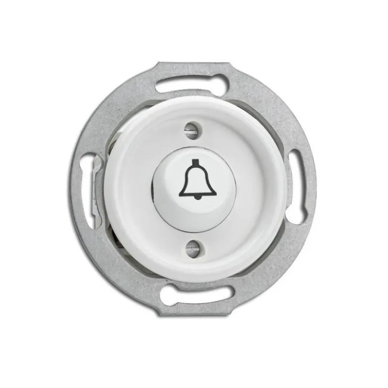 Interrupteur poussoir en duroplast blanc