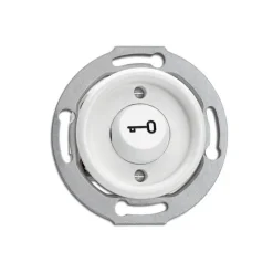 Interrupteur poussoir en duroplast blanc