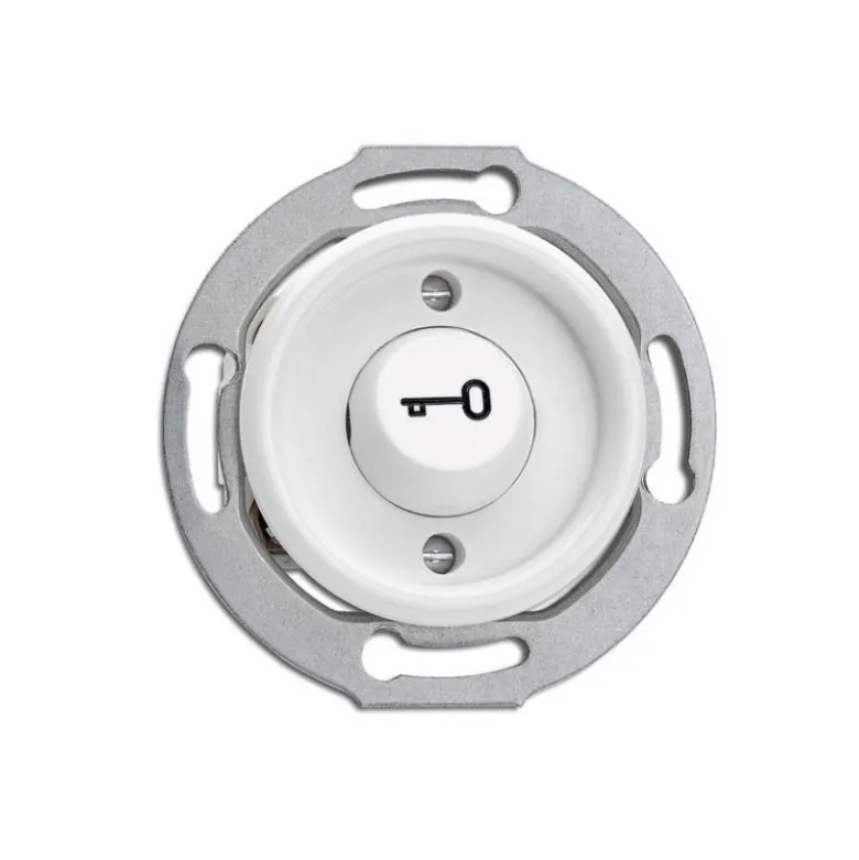 Interrupteur poussoir en duroplast blanc